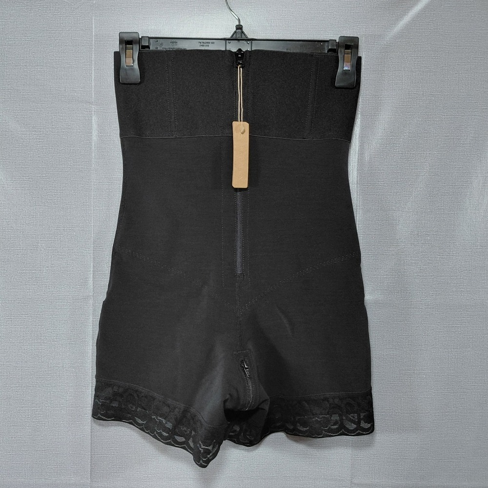 Shapellx High Waisted Mid Thigh Shorts Shapewear LG Black Body Sculpting